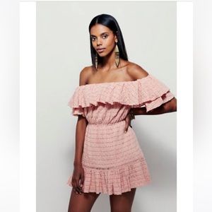 Free People Celine Eyelet Off Shoulder Dress Size Medium